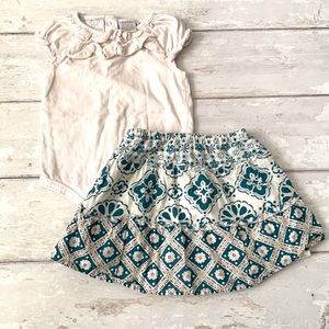 Baby Girl 6-9m Outfit White Ruffle Onesie Koala Kids Brand Teal Floral Set 6m 9m